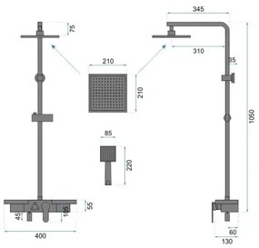 REA-P4121 - Sprchová súprava s batériou BRAVO brúsené zlato