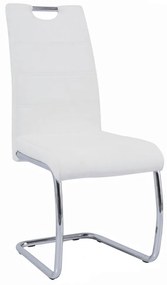 Kondela Jedálenská stolička, biela/svetlé šitie, ABIRA NEW 66434