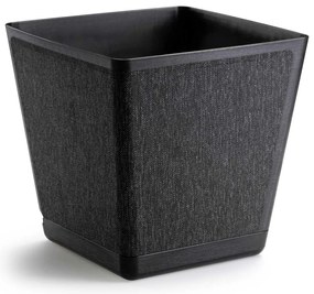 PLASTOVÝ KVETINÁČ PILEA TX 24X24 CM ČIERNA