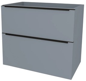 Mereo, Mereo Mailo, kúpeľňová skrinka 61 cm, čierne madlo, Multidecor, Monumentálna sivá, MER-CN590SBMSO1