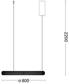 Ideal Lux - LED Luster na lanku MIRACLE LED/45W/230V pr. 80 cm CRI 90 matný chróm