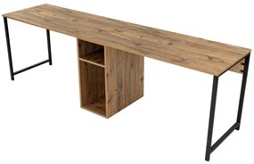 Kancelářská sestava pro 2 osoby TWIN borovice atlantská/černá