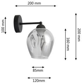 Nástenná lampa LILI 1xE27/15W/230V čierna/šedá