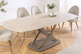 Rozkladací stôl do jedálne Calabria keramická doska vo vzhľade travertínu 130-190cm