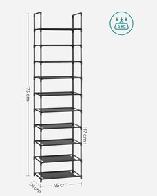 Botník s kovovým rámom ORDEN, čierny