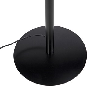 Stojaca lampa čierna s ružovým zamatovým tienidlom so zlatom 40 cm - Simplo
