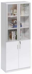 Vysoká kancelárska skriňa Houseland Prime Neo 04 80 cm biela