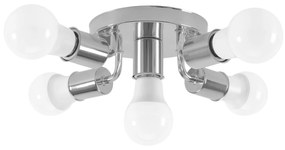 Toolight - Stropná kovová 6-ramenná lampa 6xE27 60W APP707-5C, chrómová, OSW-05206