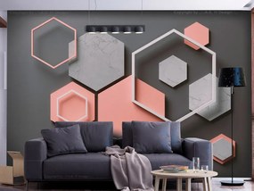 Manufakturer -  Tapeta 3D hexagon