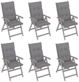 Záhradné sklápacie stoličky 6 ks s podložkami akáciový masív 3065333