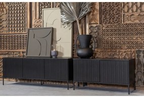 Čierny TV stolík z borovicového dreva 150x56 cm Gravure – WOOOD