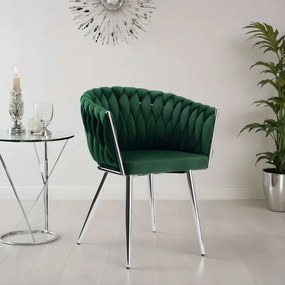 Jedálenská stolička COFTON VELVET tmavozelená