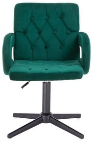LuxuryForm DESIGN Stolička BOSTON VELUR na čiernom kríži - zelená
