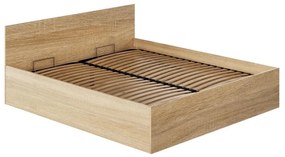 Tempo Kondela Posteľ s kovovým roštom a úložným priestorom, 180x200, dub sonoma, DOLI