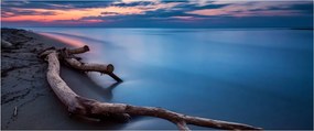Obraz pláže pri západe slnka (120x50 cm)