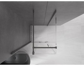 Mexen Velar, sprchový kút s posuvnými dverami 110(dvere) x 110(stena) cm, 8mm číre sklo, grafitová matná, 871-110-110-01-66