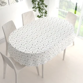 Biante Bavlnený oválny obrus Sandra SA-560 Vážky a levandule na bielom 120x160 cm