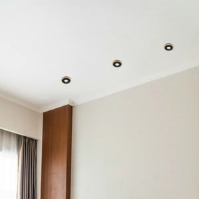 Sada 3 ks podhľadových svietidiel TOBBY, 1× GU10/20W/230V, pr. 11,5 cm, dub/čierna