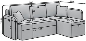AKCIA Béžová rohová sedacia súprava HADSON - pravý roh II. akosť