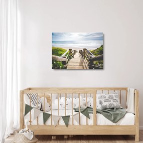 Sklenený obraz - Vstup na pláž (70x50 cm)