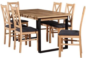 Jedálenská zostava Pandora 1+6 čierna/buk