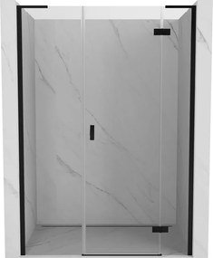 Mexen Mist-H L, 1-krídlové sprchové dvere pravé 145 cm, číre sklo, čierny profil, 8A5L-145-001-70-00-P