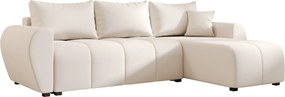 Rozkladacia obojstranná sedacia súprava do L SEVIO 246x145 cm, krémová + 2 vankúšiky ZDARMA