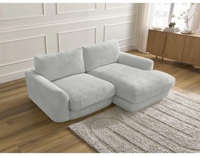 Svetlosivá ženilková rohová pohovka (pravý roh/s leňoškou) Leonore – Bobochic Paris