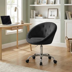 Pracovná stolička London zamat - čierna