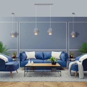 Luster na lanku VOLTA 1xE27/15W/230V šedá