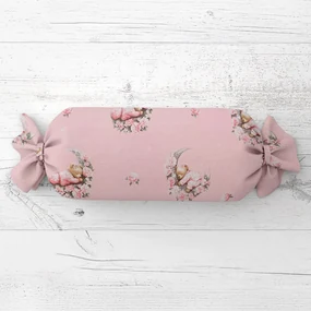 Biante Detský vankúš valec bonbon Sandra SA-626 Spiace medvedíky na ružovom 15x40 cm