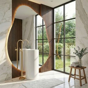 Rea Lungo, voľne stojaca umývadlová batéria, zlatá matná, REA-B4304