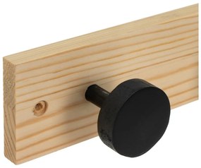 Čierny/v prírodnej farbe nástenný vešiak z borovicového dreva 40 cm Anillos – Casa Selección