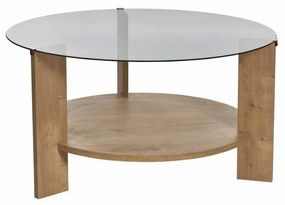 Konferenčný stolík Clara Sapphire Oak s tmavým sklom