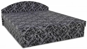 Manželská posteľ ÁJA s úložným priestorom, čierno-biela (vzor č.19)