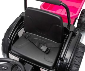 Elektrický traktor Milly Mally s prívesom ružový