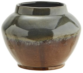 MADAM STOLTZ Kameninový obal na kvetináč Grey/Taupe/Brown 12,5 cm