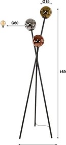 Stojaca lampa 77-76 Molecule 3L Multicolour Glass  - Komfort-nábytok