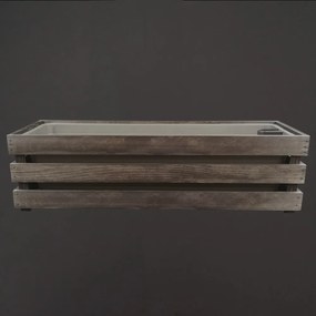 AMADEA Drevený obal na kvetináč tmavý, 62x21,5x17cm Český výrobok