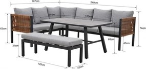 MI Rohová jedálenská súprava nábytku TEXAS