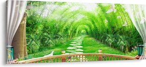 Obraz - Výhľad na tropickú záhradu (120x50 cm)