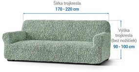 Bielastické poťahy FUCO biobavlna mätové trojkreslo (š. 170 - 220 cm)