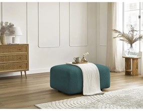 Tyrkysovomodrá podnožka z textílie bouclé Tina – Bobochic Paris