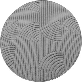 Ayyildiz, Kusový koberec Helix 2201 silver kruh, 80x80, šedá, chodba / predsieň