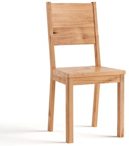 Jedálenská dubová stolička s dreveným sedákom, 41x41x90 cm