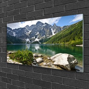 Skleneny obraz Jazero hory príroda 120x60 cm