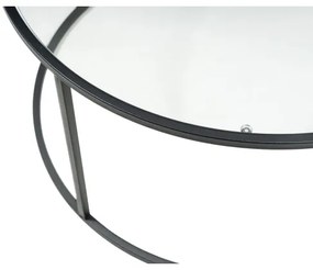 Konferenčný stolík BERLIN 45x80 cm čierna/číra