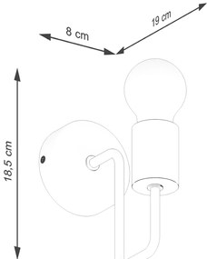Nástenné svietidlo Timbo 1, drevené telo svietidla, b