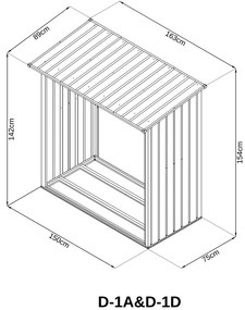BestBerg D-1D záhradný domček / 1,5 m² / 163 x 89 x 154 cm / drevo