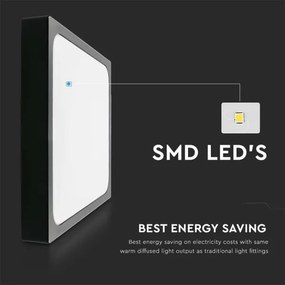 LED Kúpeľňové stropné svietidlo LED/30W/230V 6500K IP44 42x42 cm čierna